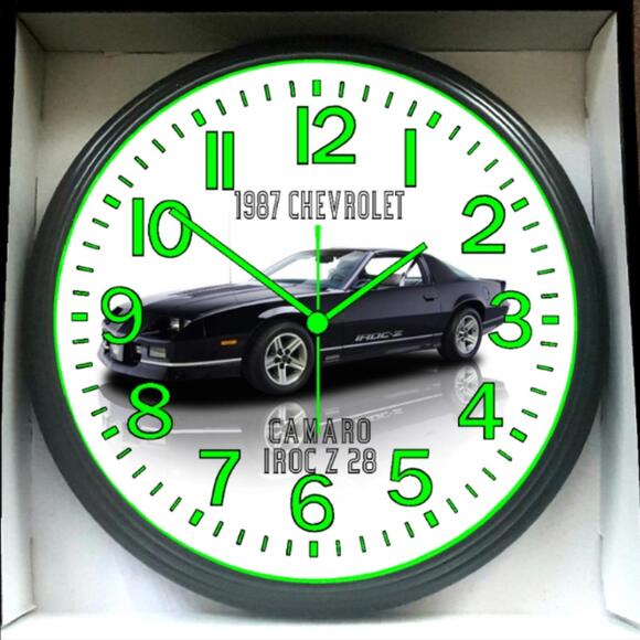 1987 Chevy Chevrolet Glow In The Dark Wall Clock New!